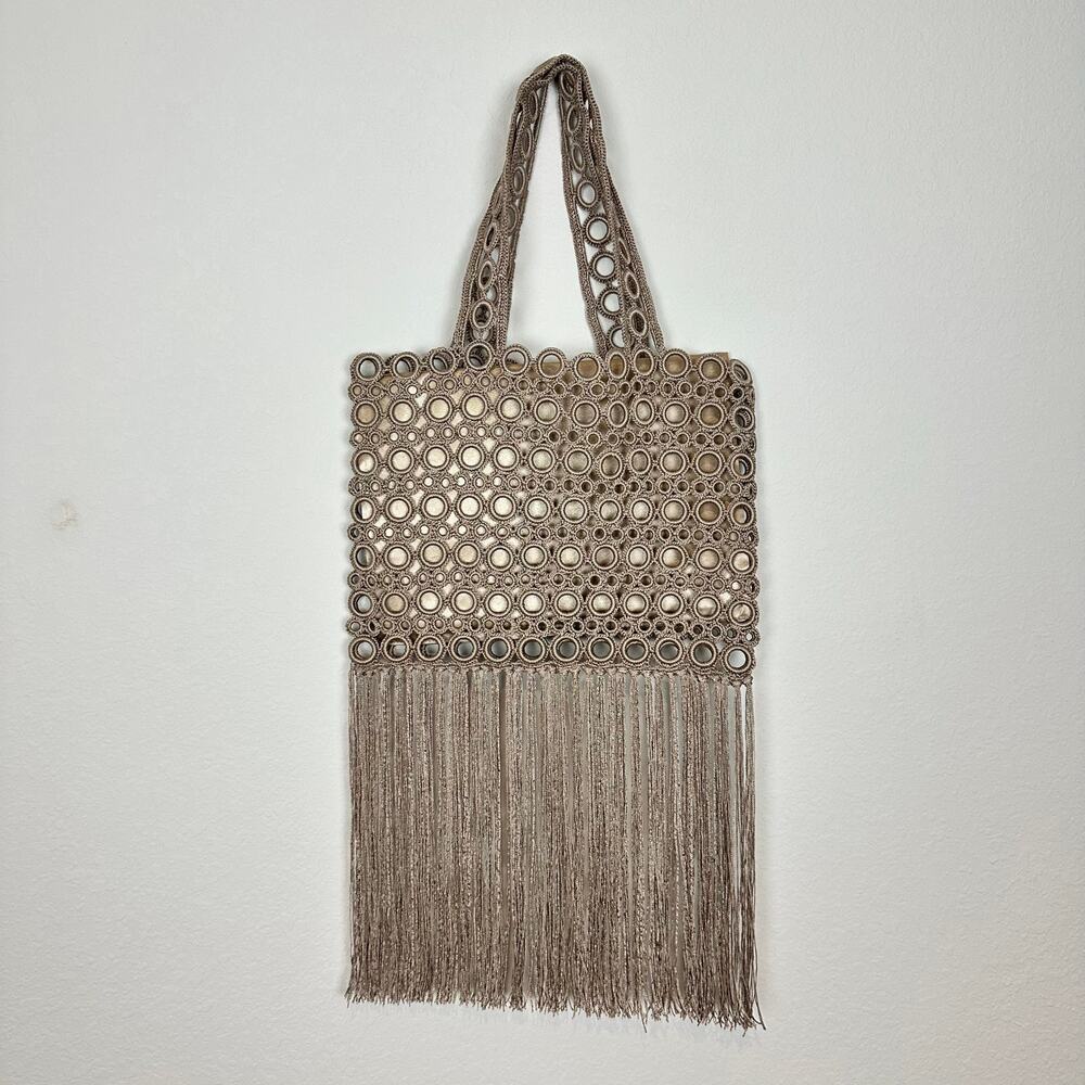 Elegant Fringe Shoulder Bag - Tan